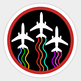 Airplane formation trail Sticker